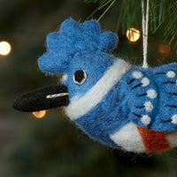 Felt Belted Kingfisher Ornament
