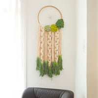 Green Felt Floral Dream Catcher