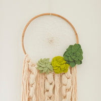 Green Felt Floral Dream Catcher