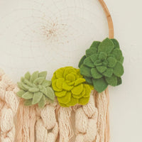 Green Felt Floral Dream Catcher