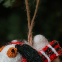 Felt Holiday Scarf Bull Terrier Dog Ornament