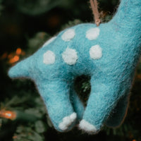 Felt Holiday Dinosaur Ornament
