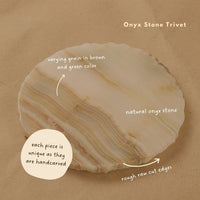 Onyx Stone Trivets for Dining Table and Kitchen, 7" Round