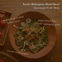 Rustic Wood Bowls for Serving Salads and Fruits