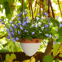 Grey Terracotta Leather Hanging Planter