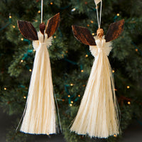 Sisal Angel Ornament Set
