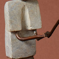Shona Stone Standing Fishing Sculpture