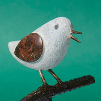 Shona Stone Bird on Branch Sculpture