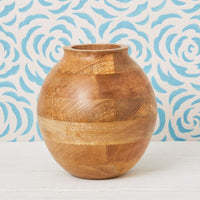 Tall Wood Pot Vase