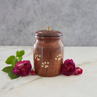 Brass Paws Wooden Dog Memories Urn