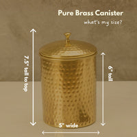 Gold Brass Canister for Coffee Tea Sugar Flour, Small Food Storage Container, Kitchen Countertop Decor, Kitchen Storage, Hand Hammered