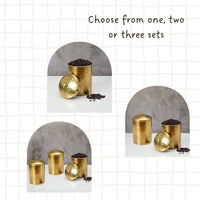 Gold Brass Canister for Coffee Tea Sugar Flour, Small Food Storage Container, Kitchen Countertop Decor, Kitchen Storage, Hand Hammered