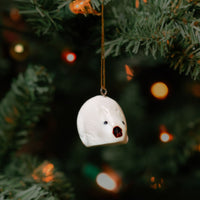 Mini Tagua Ivory Sitting Hedgehog Ornament