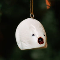 Mini Tagua Ivory Sitting Hedgehog Ornament