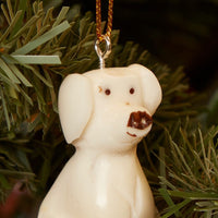Mini Tagua Ivory Dog Ornament