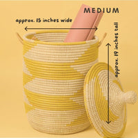 Yellow White Decorative Wicker Baskets