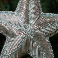 Silver Zardozi Star Ornament Set