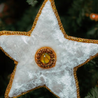 White Zardozi Star Ornament