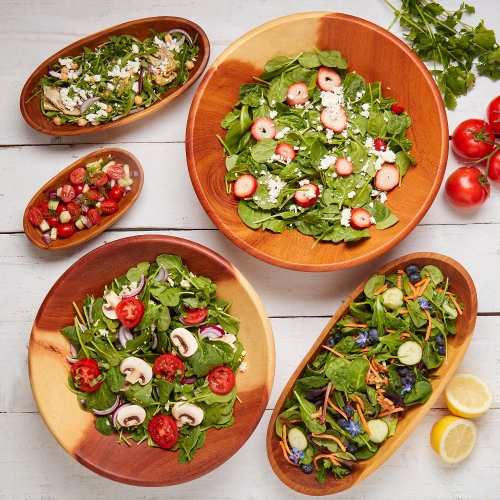 Large Mahogany Salad Bowl