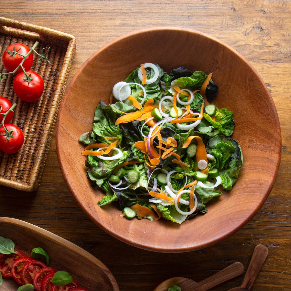 Oversized Mahogany Salad Bowl