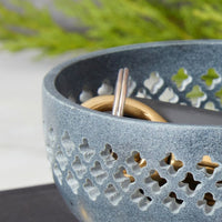 Lattice Gray Stone Keys Paper Clips Ring Dish