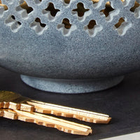 Lattice Gray Stone Keys Paper Clips Ring Dish