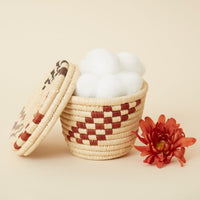 Mini Colorful Raffia Woven Decorative Jar with Lid