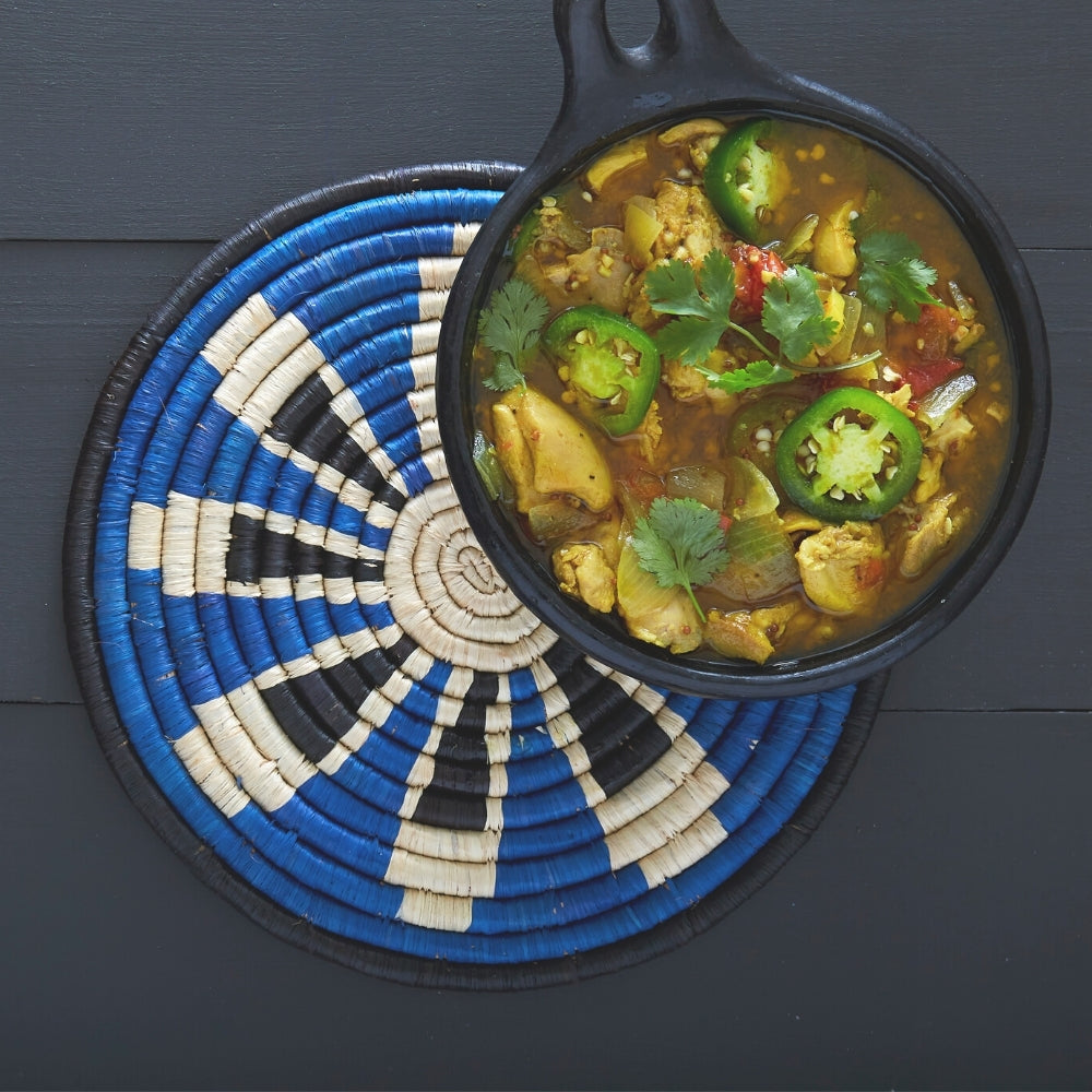 Trivets for Hot Dishes, Hot Pots and Pans, Thick Heat Resistant Large Coasters for Kitchen, Hot Pads, Kitchen Essentials, Kitchen Decor for Table & Countertop | Colorful Woven Trivets Set, 8", African