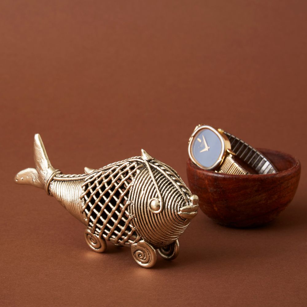 India good Mini Brass Dhokra Fish