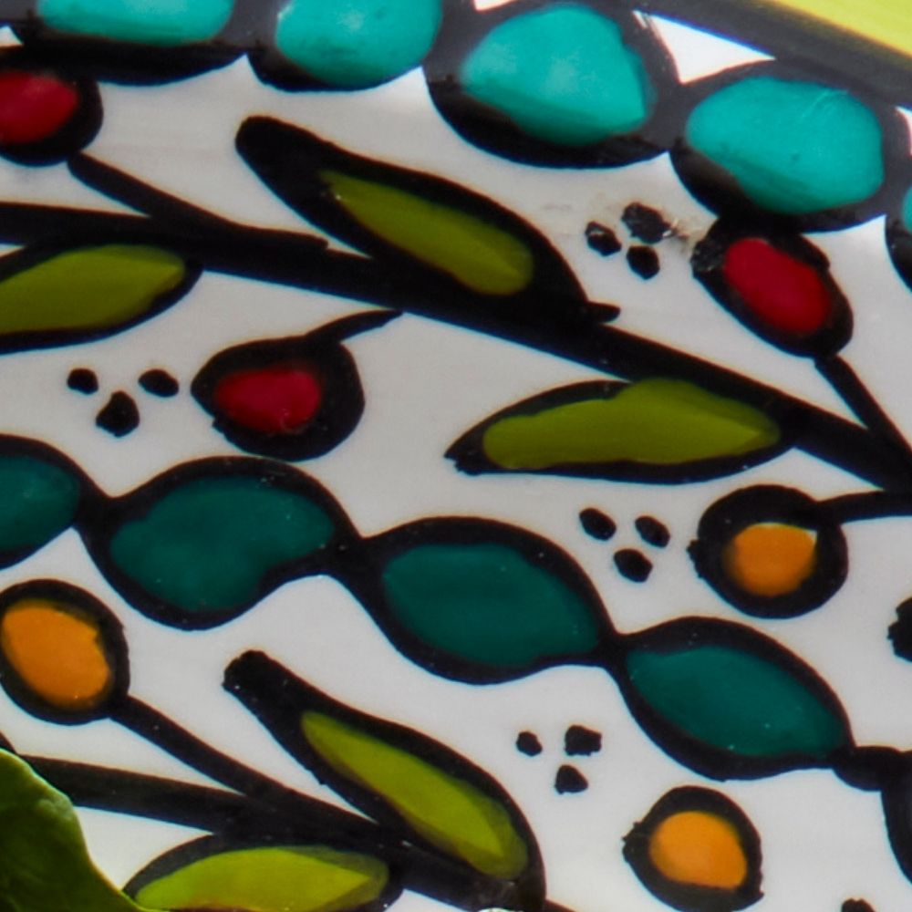 Ceramic Palestine Green Colorful Vine Jumbo Bowl