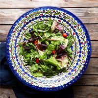 Ceramic Palestine Blue Colorful Vine Jumbo Bowl