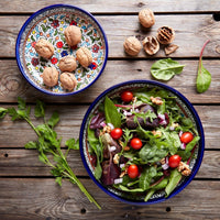 Ceramic Palestine Blue Floral Round Dish Set