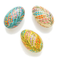 Floral Vine Easter Eggs Set of 3