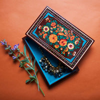 Brown Spring Floral Velvet Jewelry Box
