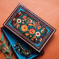 Brown Spring Floral Velvet Jewelry Box