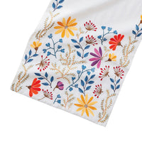 Spring Floral Embroidery Table Runner