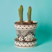 Black Arabesque Ceramic Large Planter