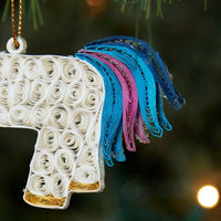 Quilled Paper Unicorn Christmas Ornament