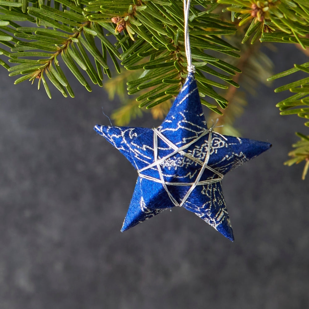 Mini Colorful Paper Stars Ornament Set of 6
