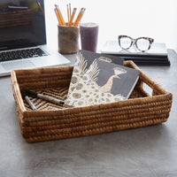 Large Zig Zag Banana Leaf Fruit Bread Office Rectangle Tray