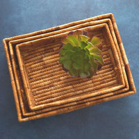 Small Banana Leaf Fruit Bread Office Rectangle Tray