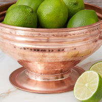 Small Hand Hammered Copper Fruit Pedestal Bowl