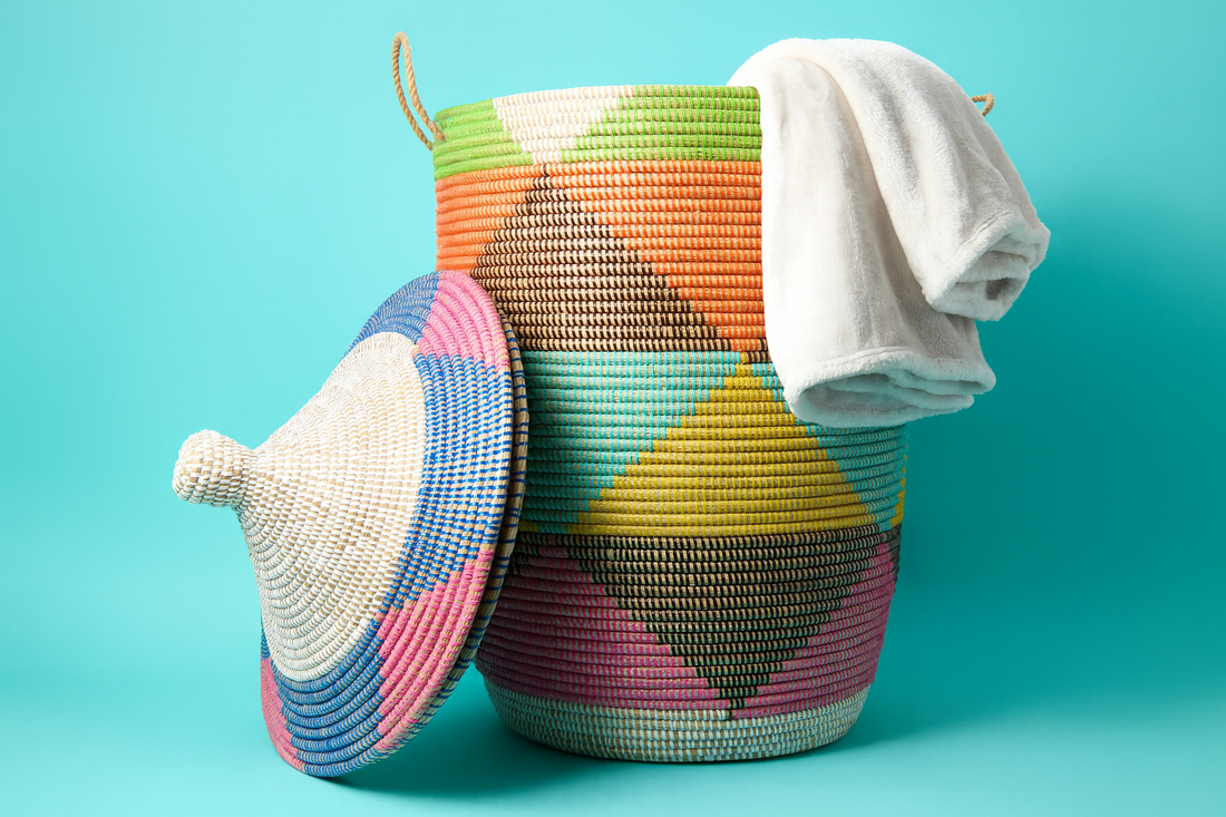 Extra Large African Baskets for Laundry and Blankets