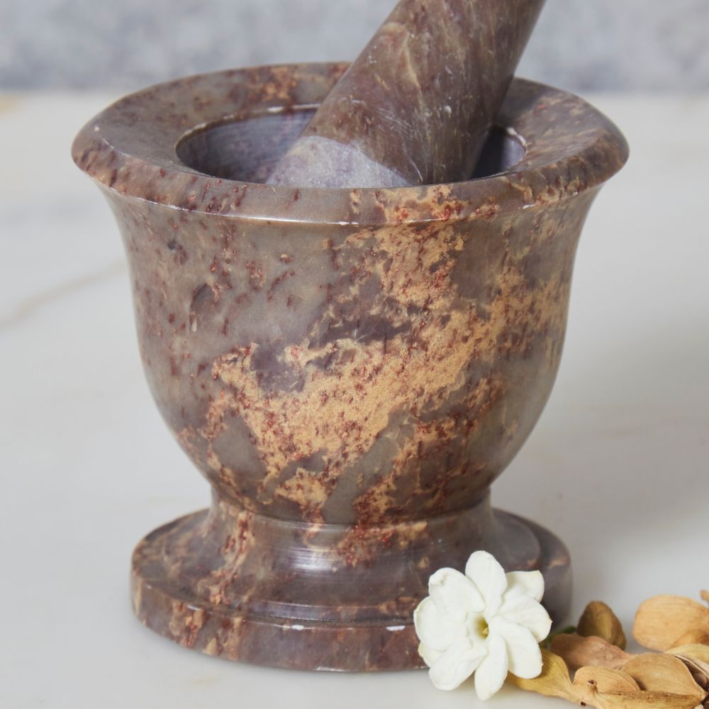 Lattice Gray Stone Leaf Tealight Holder