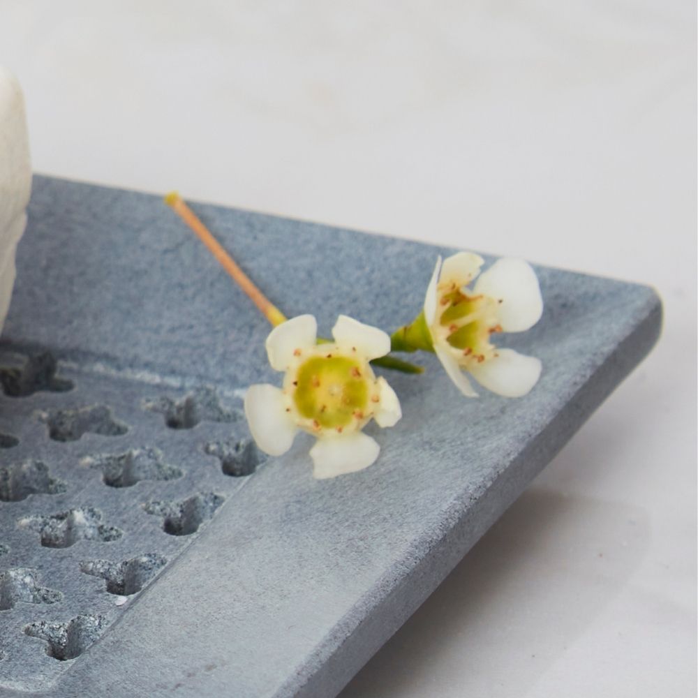 Gray Marble Spoon Rest, Big Spoon Rest for Stove Top, Decorative Marble Kitchen Accessories