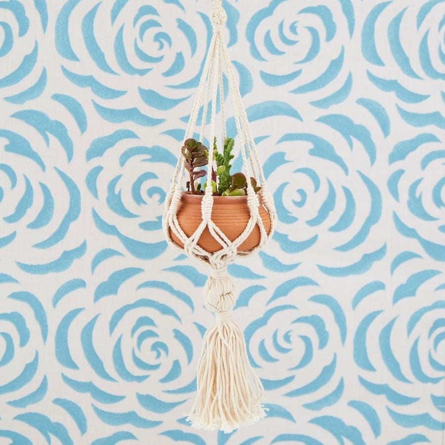 Mini Macrame Terracotta Hanging Pot