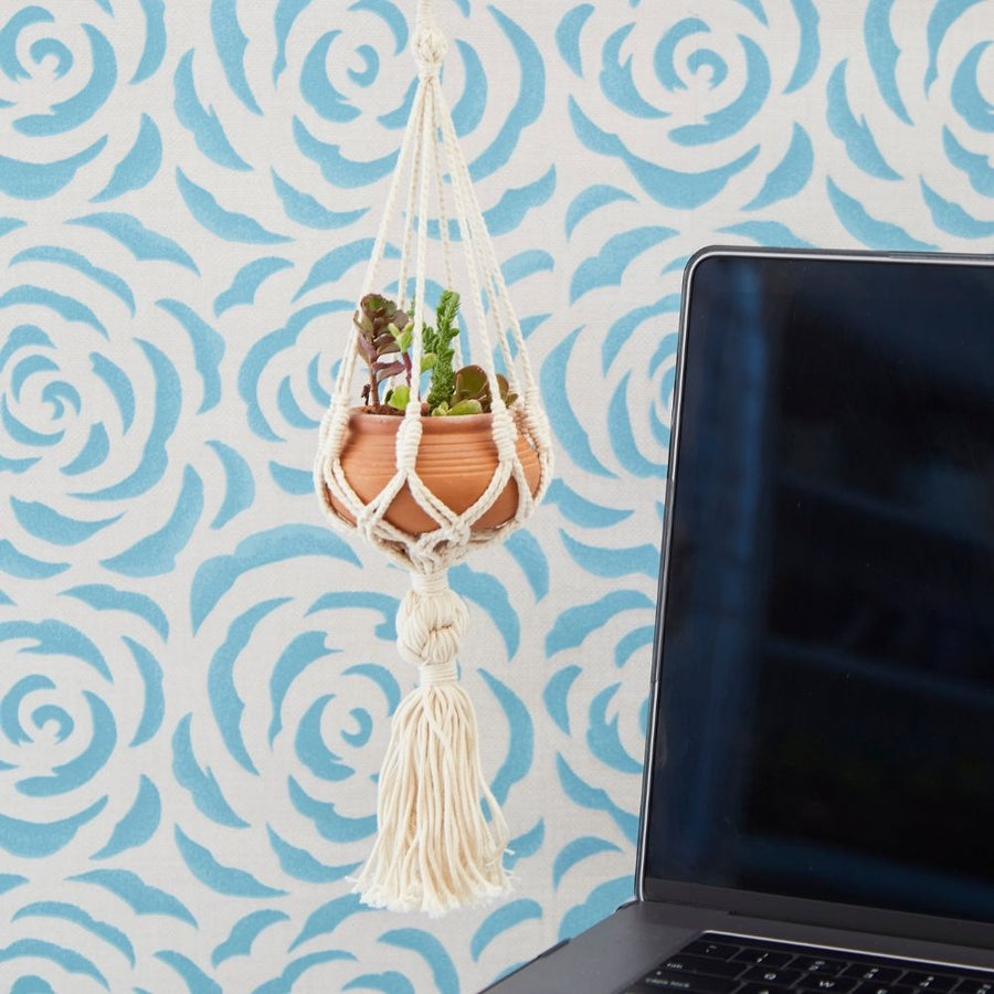 Mini Macrame Terracotta Hanging Pot