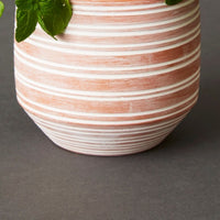 4.5" Small Striped Terracotta Pot