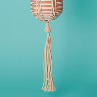 Striped Macrame Terracotta Hanging Pot
