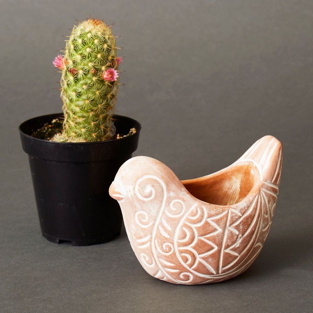 Small Terracotta Bird Pot